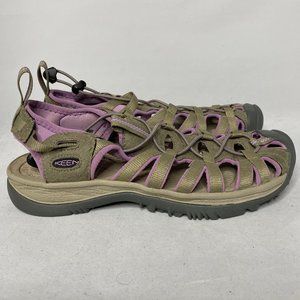Keen Womens Whisper Tan Purple Strappy Sandal